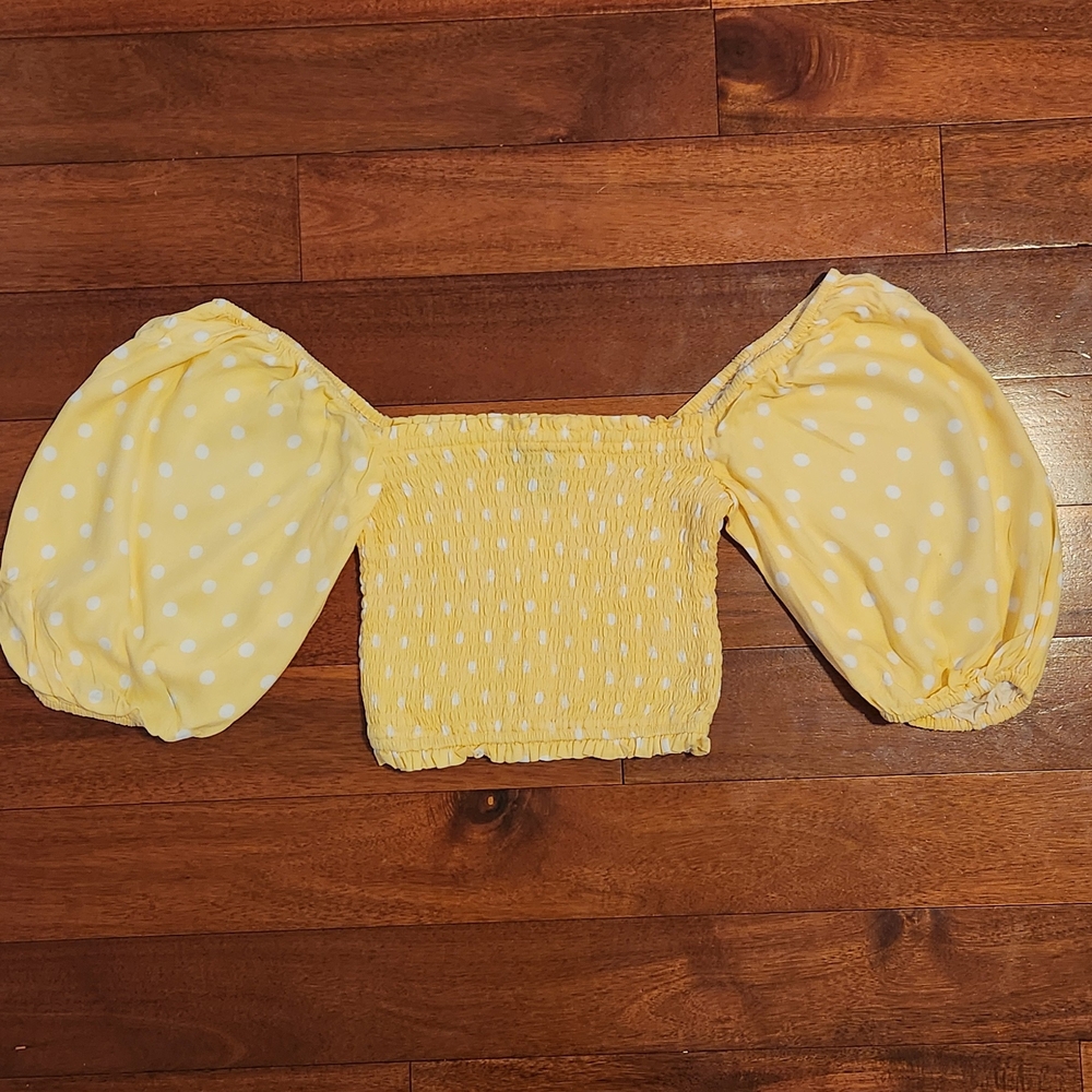 Forever 21 Yellow Smocked Top